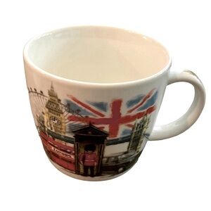 London Themed Ceramic and Bone China Red Blue Coffee Tea Cup Mug Set of 2 New